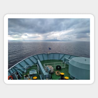 Sailing on the ferry towards the Isle of Arran, Scotland Sticker